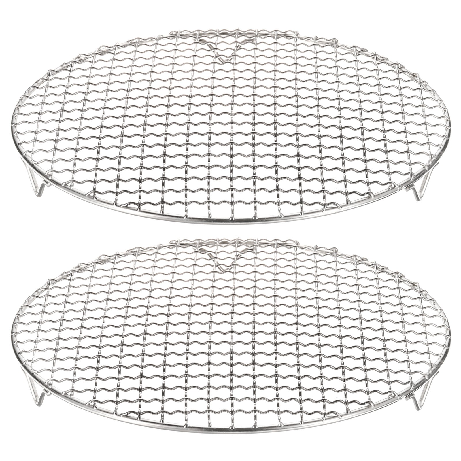 2pcs Round Cooking Rack 10.6" 201 Stainless Steel Barbecue Grill with 20mm Legs