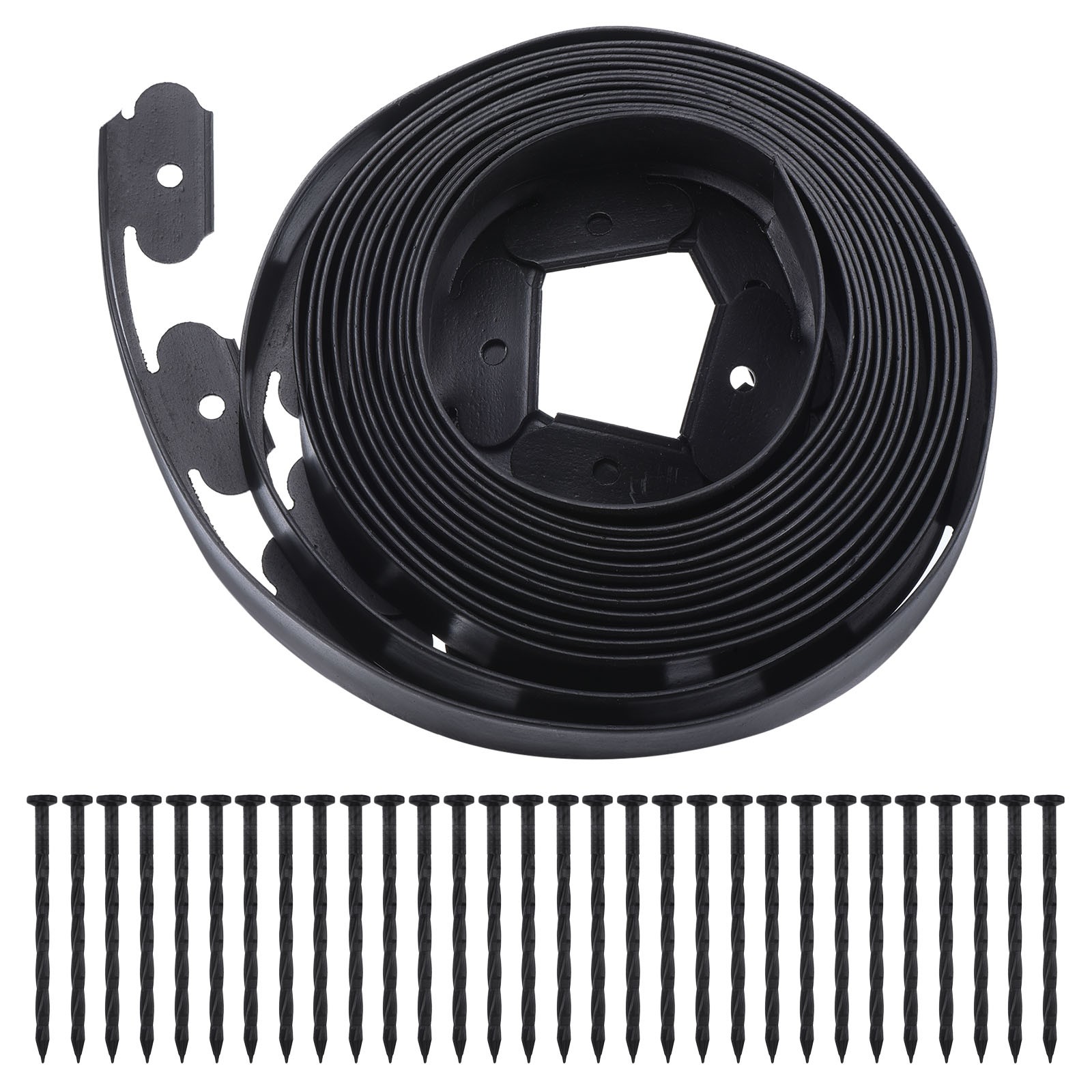 33Ft Border 2" Tall Plastic Garden Edging Kit Black