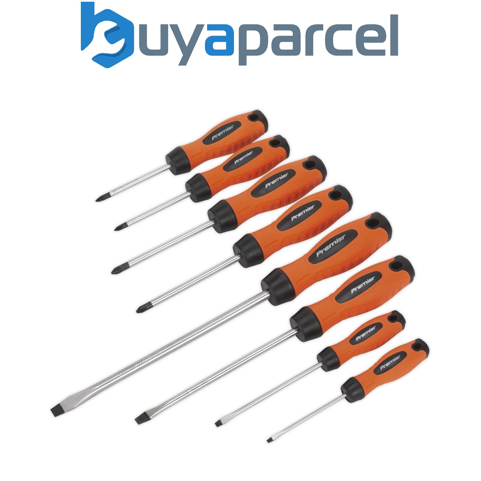 Sealey HV003 Premier Screwdriver Set 8pc - Hi-Vis Orange