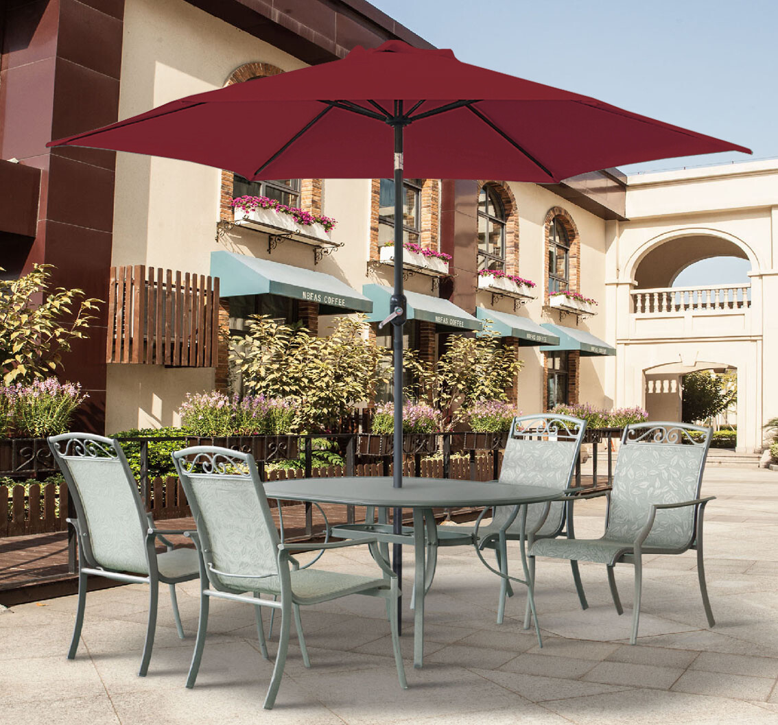 Garden Parasol Umbrella Patio Outdoor Sun Shade Aluminium Crank Tilt 3M Round