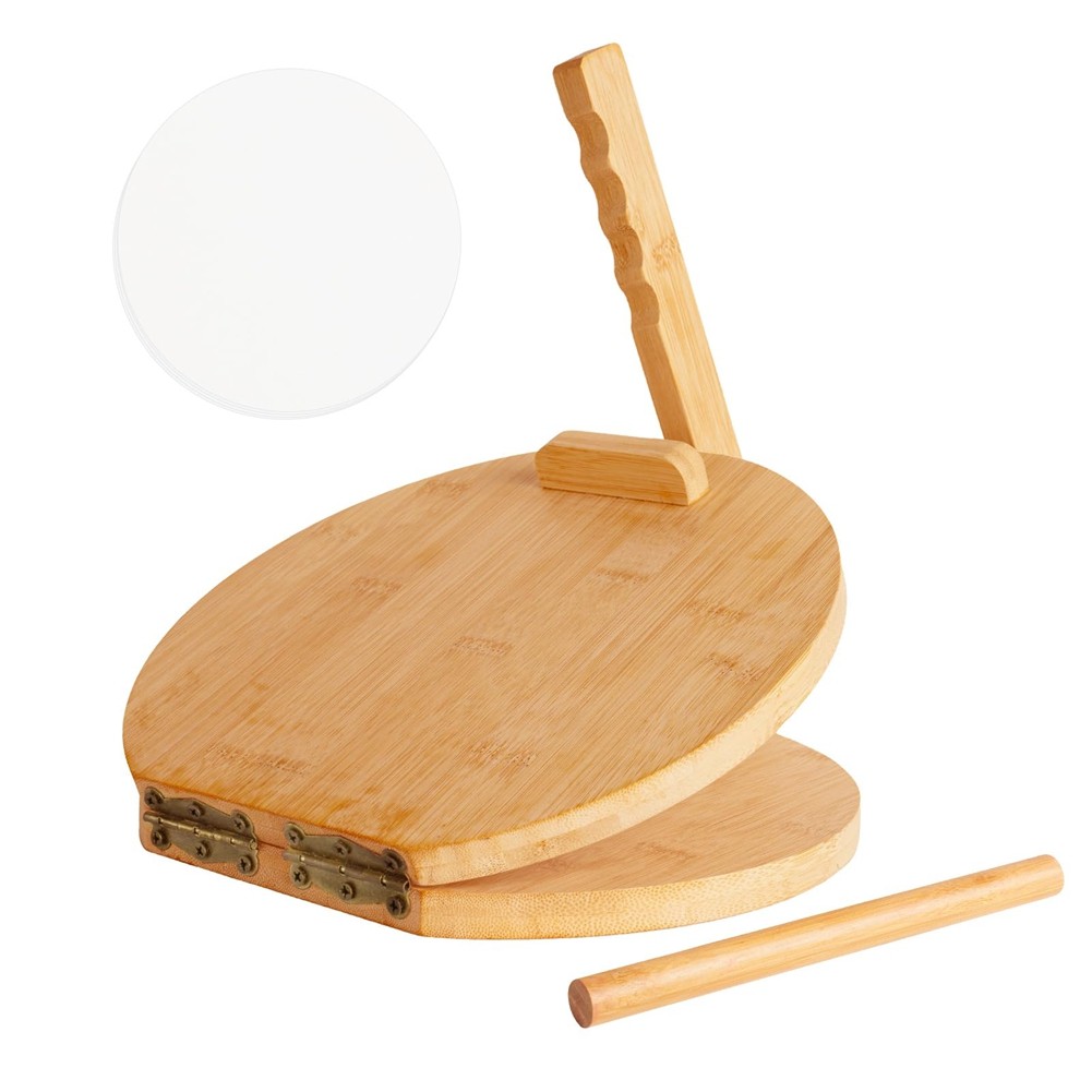 Wooden Tortilla 10 Inches Wood Tortilla Maker, with Rolling Pin6379