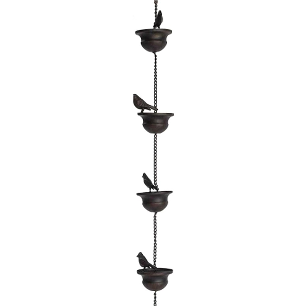 Bird Rain Chain Decorative Metal Rainwater Collection Chain Outdoor Garden1451