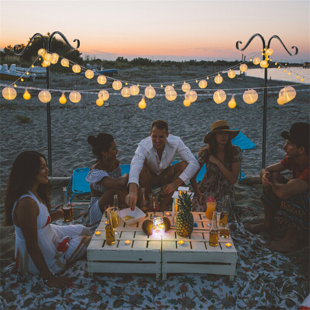 2PCS Holiday Styling String Light Pole Wedding Flower Basket Hanger Garden Hook