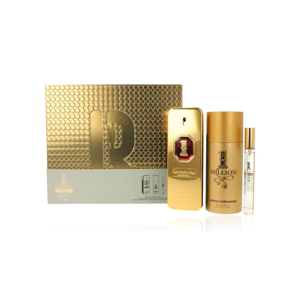 Paco Rabanne 1 Million ROYAL Giftset Parfum + Deo + Travel (Spray)- Free P&P