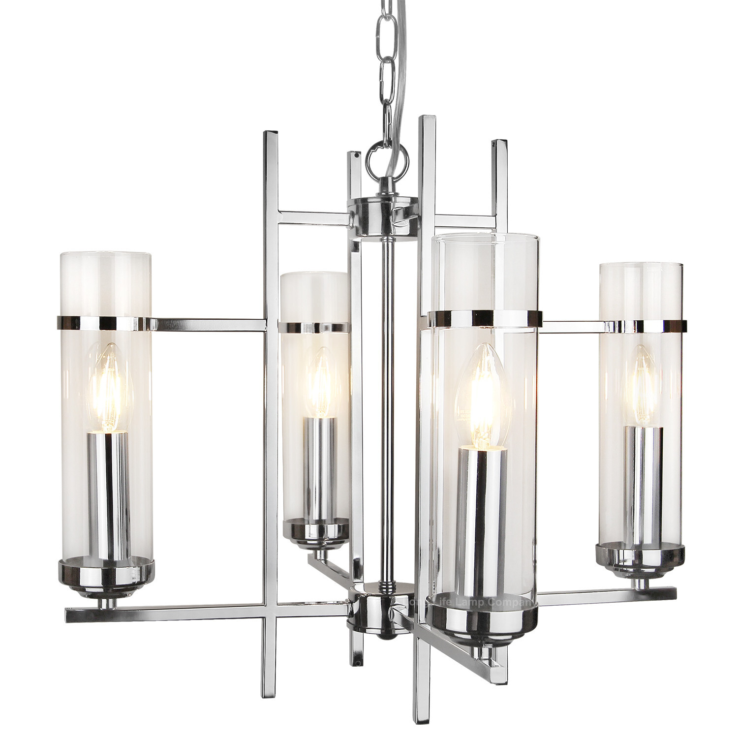 Modern Vintage 4 Glass Lantern Hanging Ceiling Pendant Light Chandelier H3040