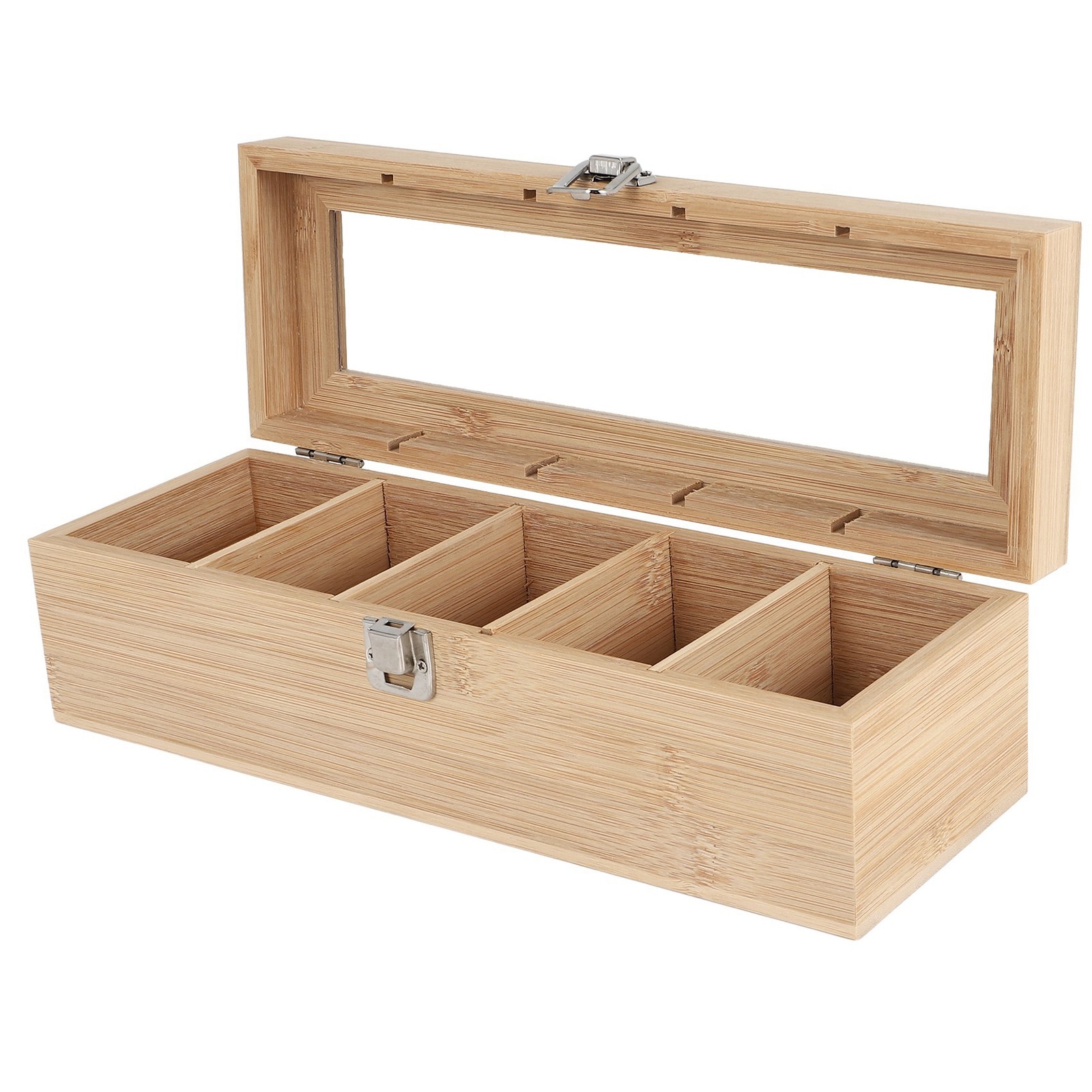 Multifunctional Bamboo System Tea Bag Jewelry Organizer Storage Box 58686
