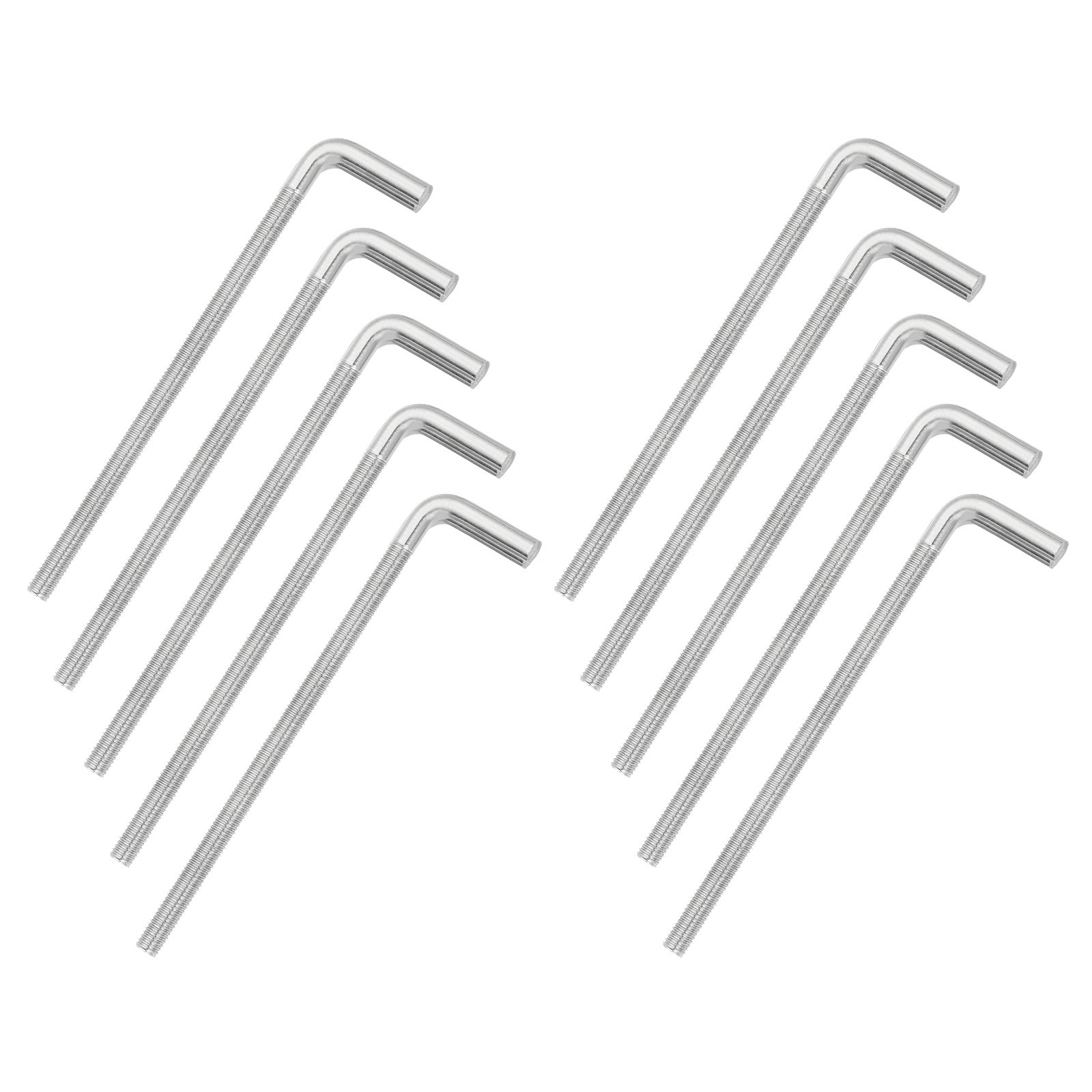 M8x150mm 7/L-Shaped Right Angle Bolt Screw, 10 Pcs