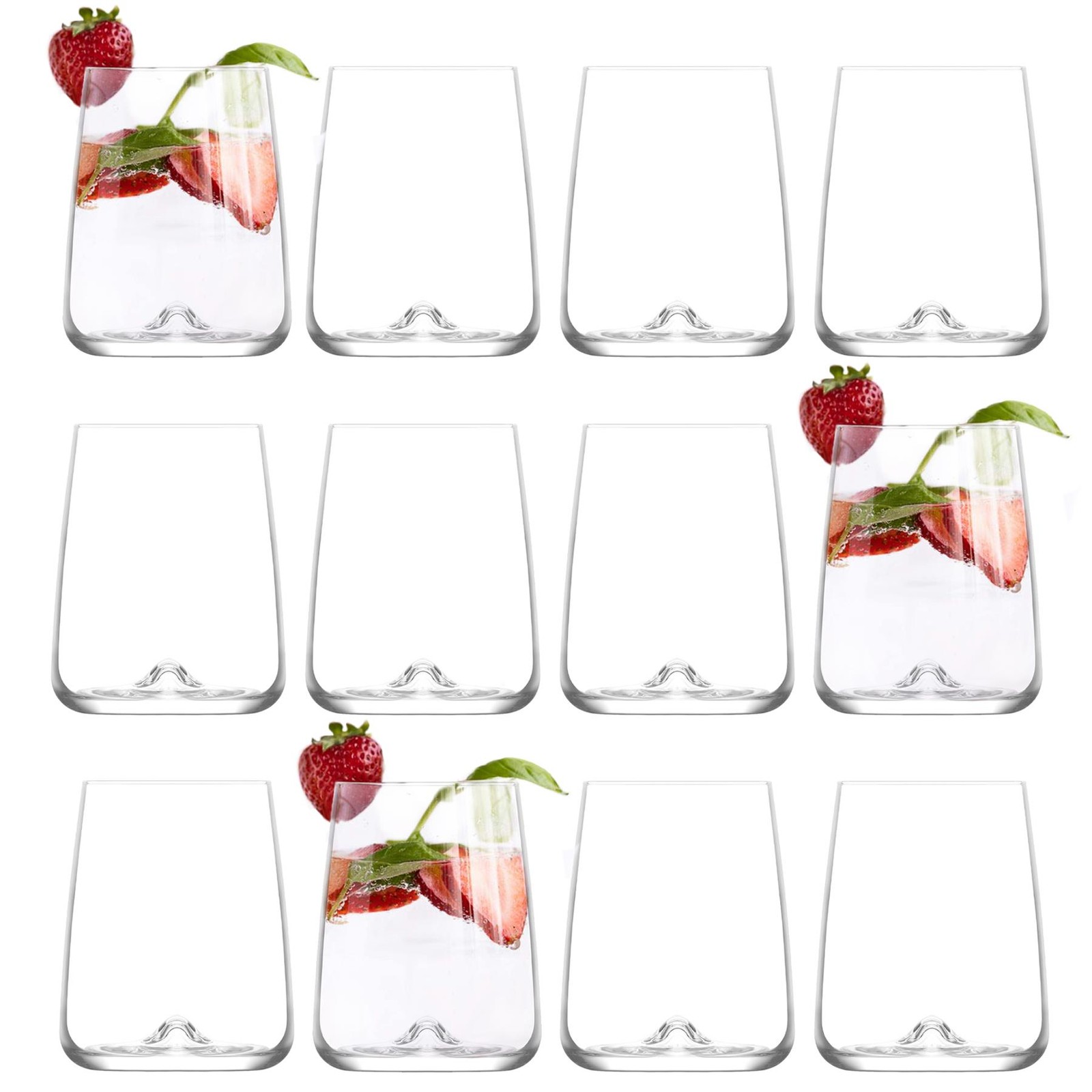12x LAV Terra Whiskey Glasses Glass Scotch Rum Drinking Tumblers Set 475ml