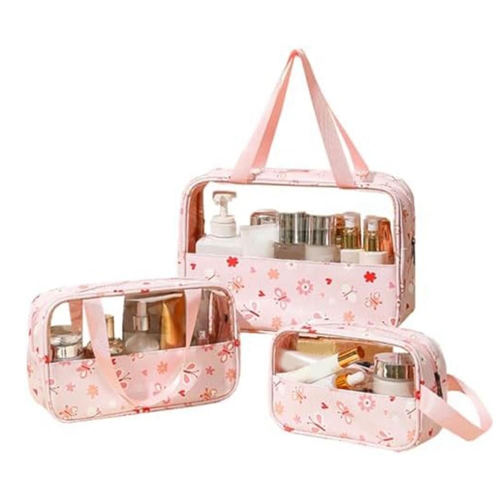2X(Travel Toiletry Bag, Clear Toiletry Bag Set, 3 Pcs Toiletry Bag for9818