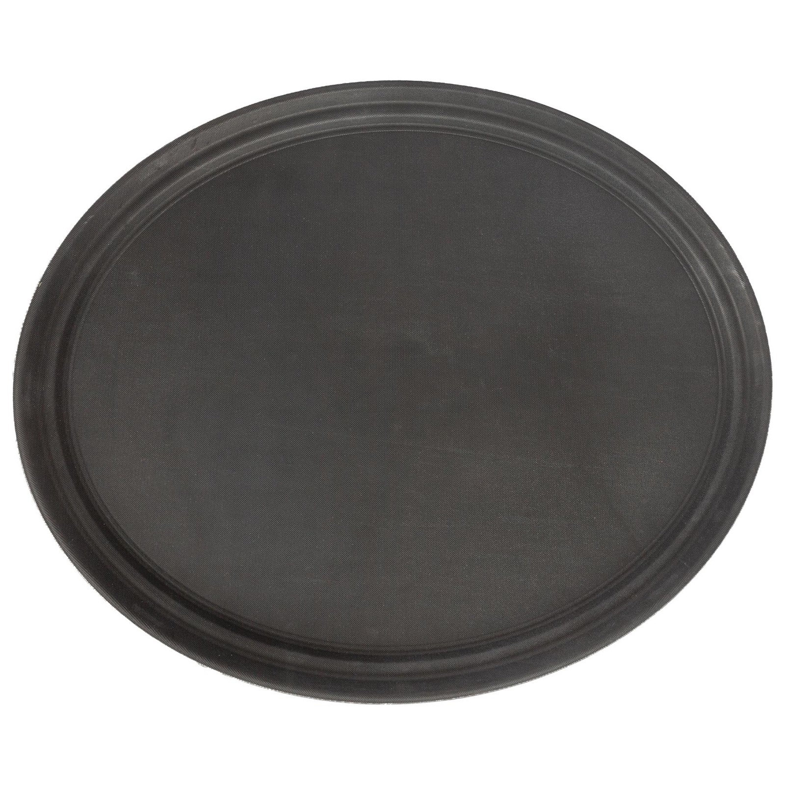 1x Black 79cm x 66cm Oval Non-Slip Serving Tray Plastic Food Tea Dinner Trays