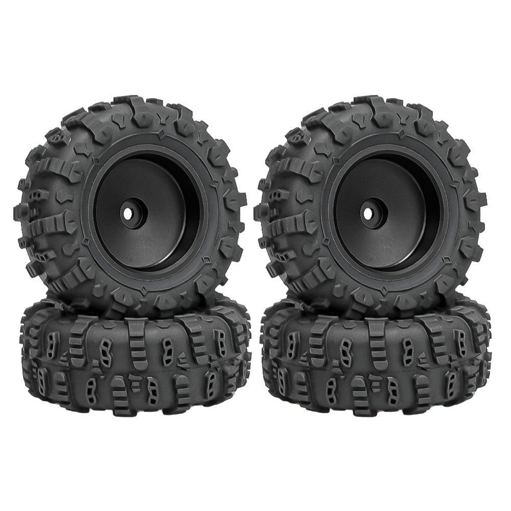 4pcs 1.3inch RC Beadlock Wheels and Tires for 1/18 TRX4M 1/24 SCX24 FMS8587