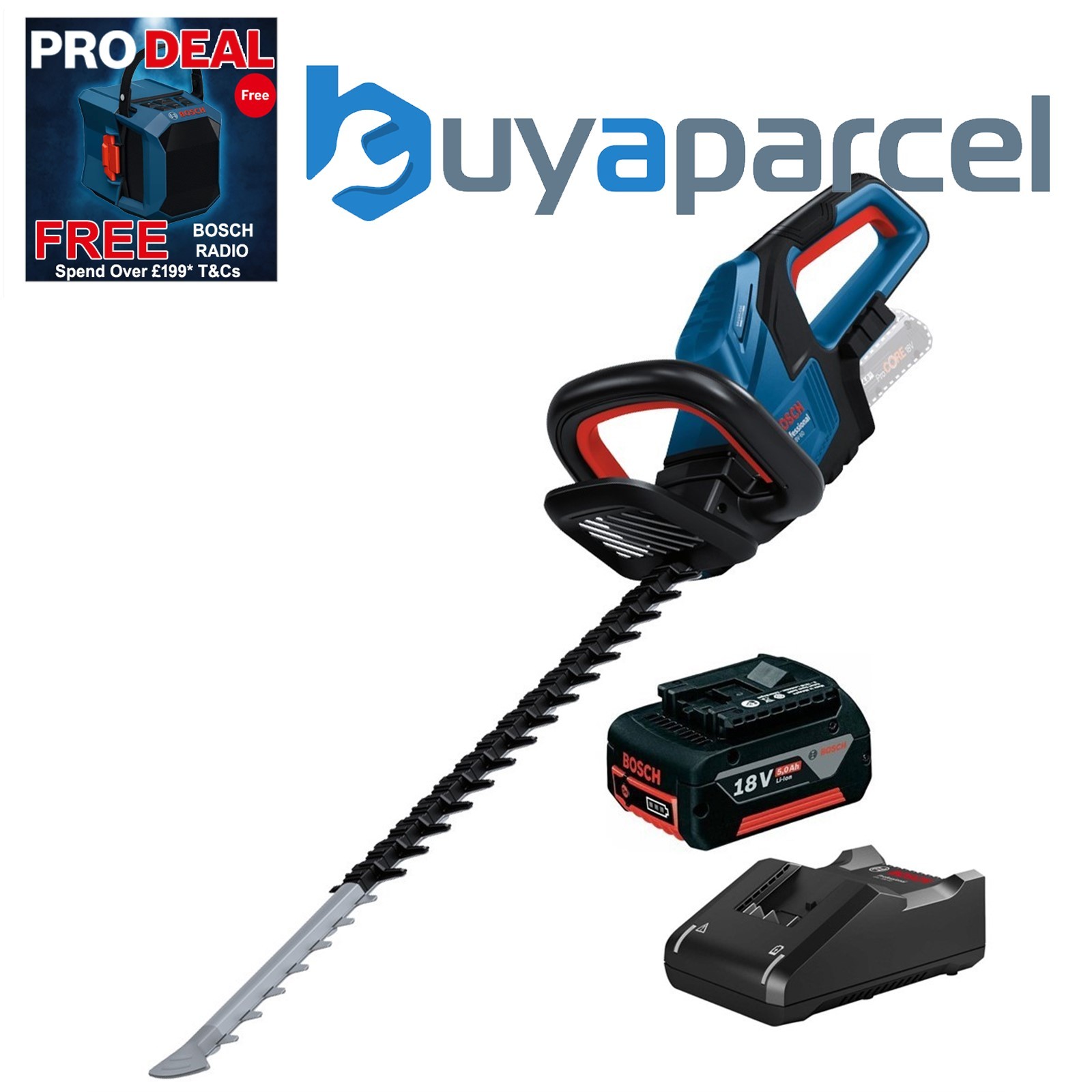 Bosch GHE 18V-60 18V Professional Cordless Brushless Hedge Trimmer 1x 5.0ah