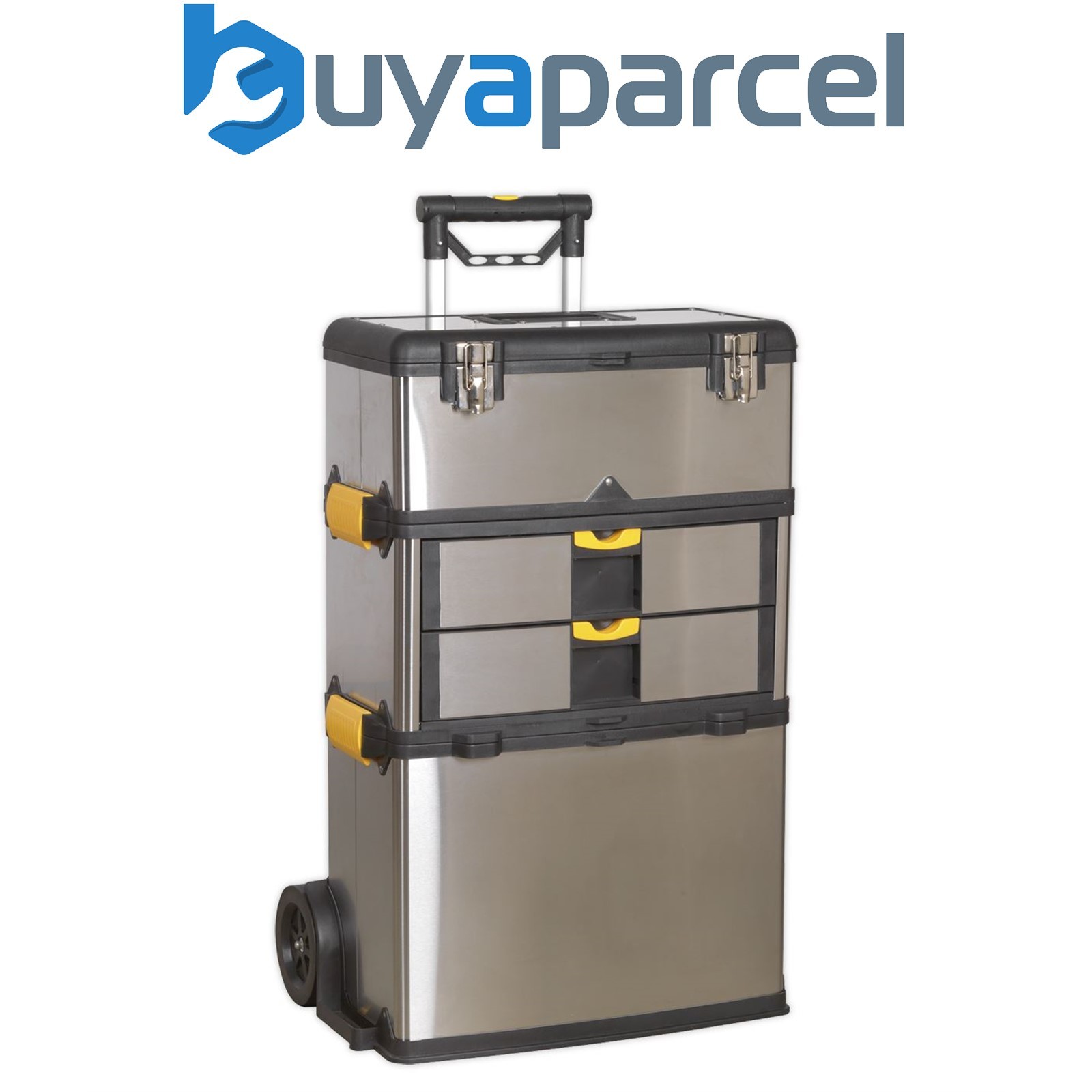 Sealey AP855 Mobile Stainless Steel/Composite Toolbox with 3 Compartments