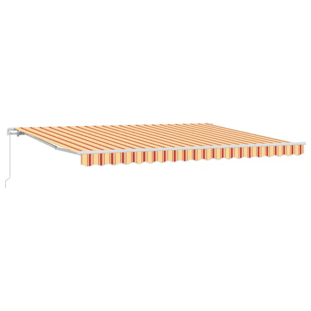 vidaXL Awning Manual Yellow and Orange 450 x 350 x 165 cm Polyester, Garden and