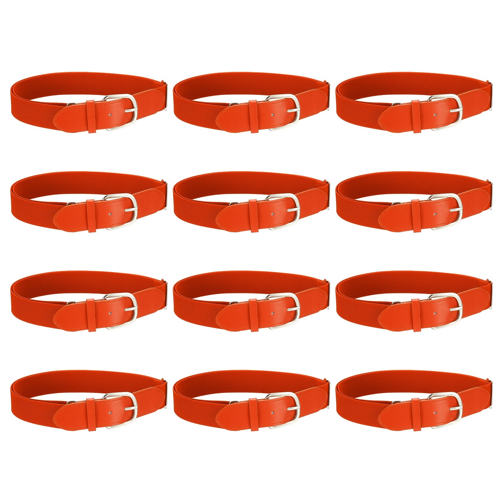 Baseball Belt Softball Belt Fit for Adult- (12 Pack, Dark Orange)