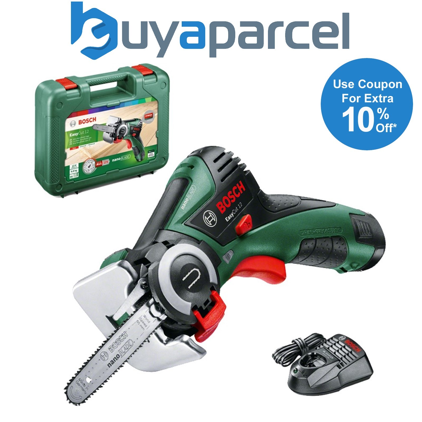 Bosch EasyCut Multi Purpose Cordless Chainsaw Nano Blade Saw 1 x 2.5Ah Battery