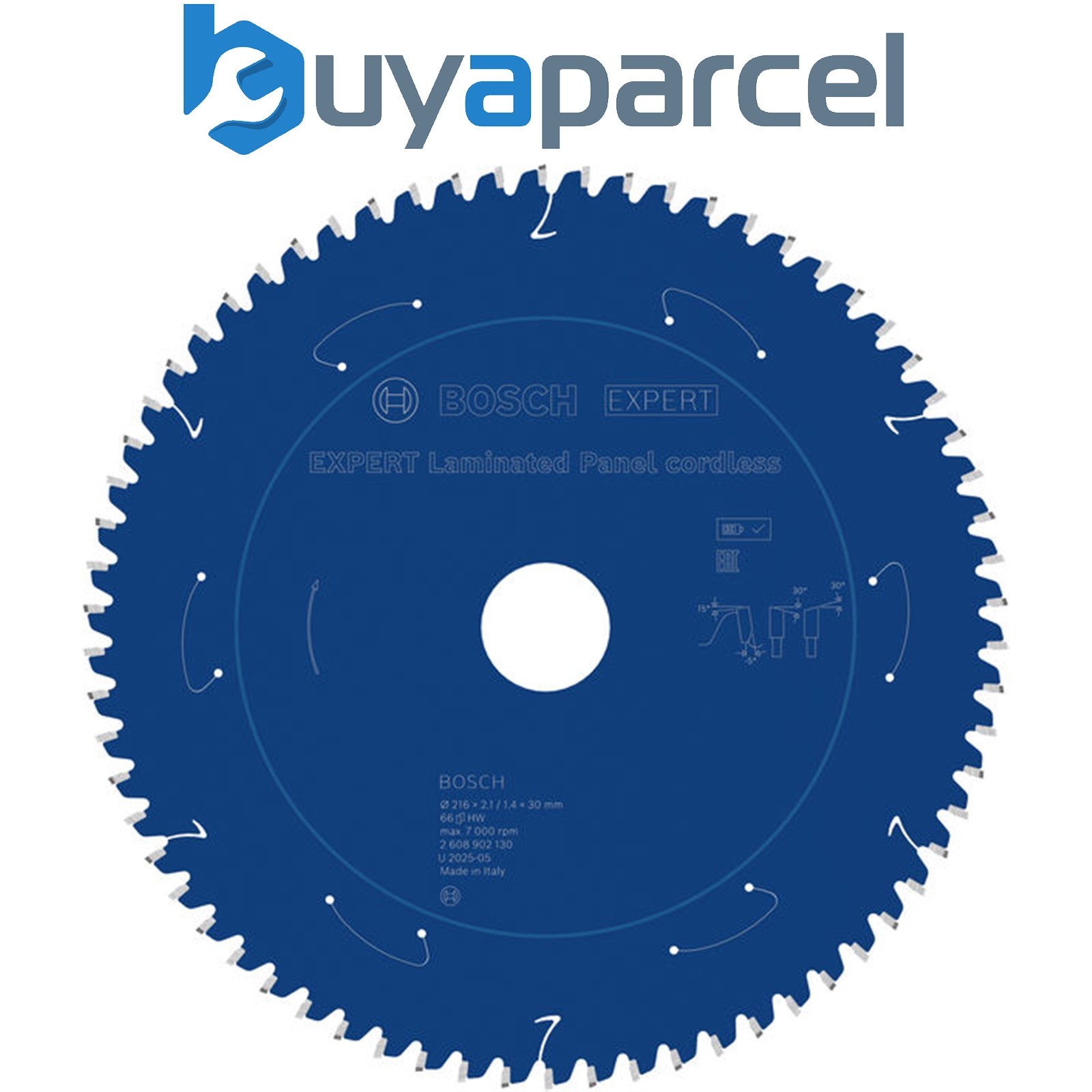 Bosch EXPERT Laminated Panel Circular Saw Blade 216 x2.1/1.4x30mm T66 2608902130
