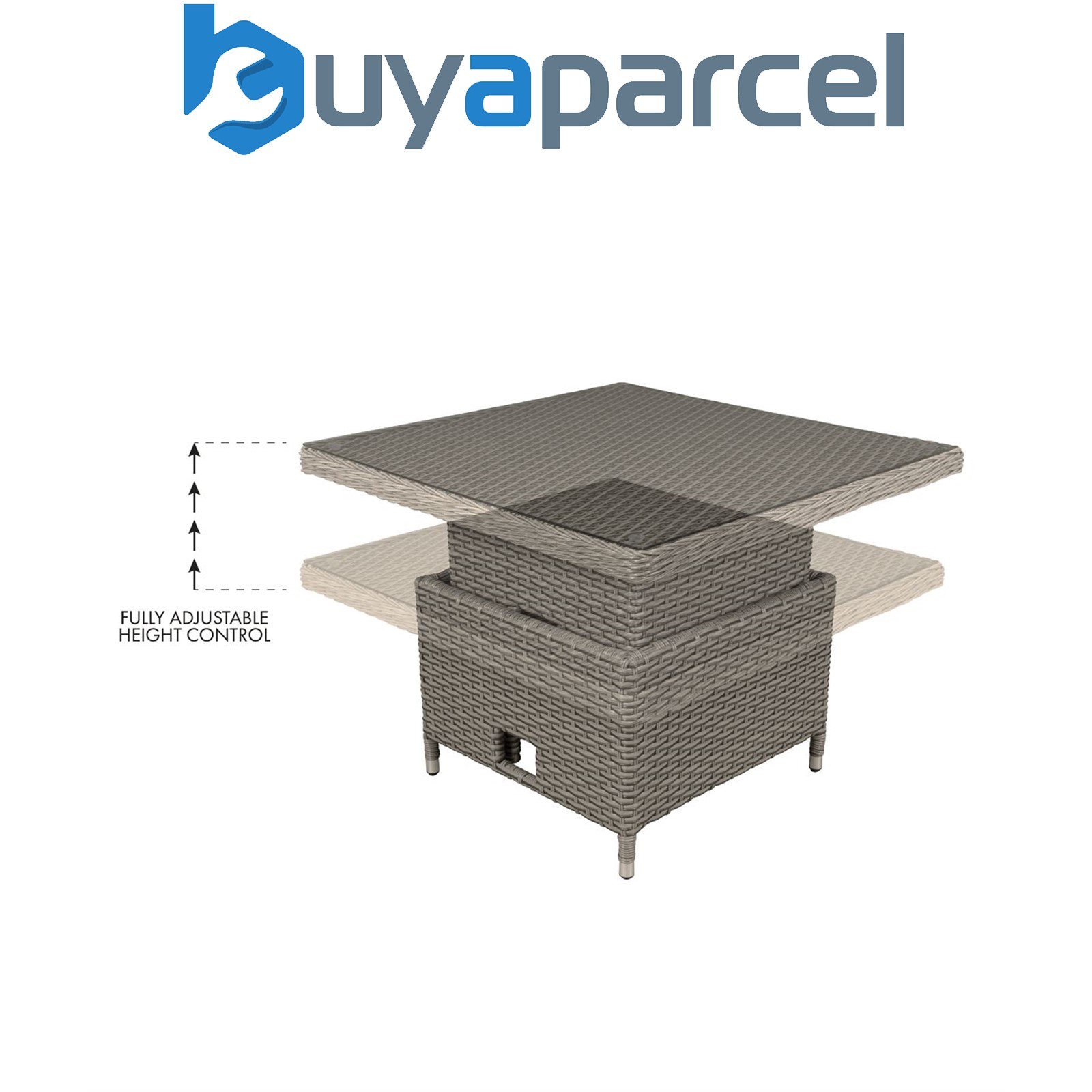 Sealey DG73 Dellonda Chester Rattan Wicker Adjustable-Height Outdoor Dining Tabl