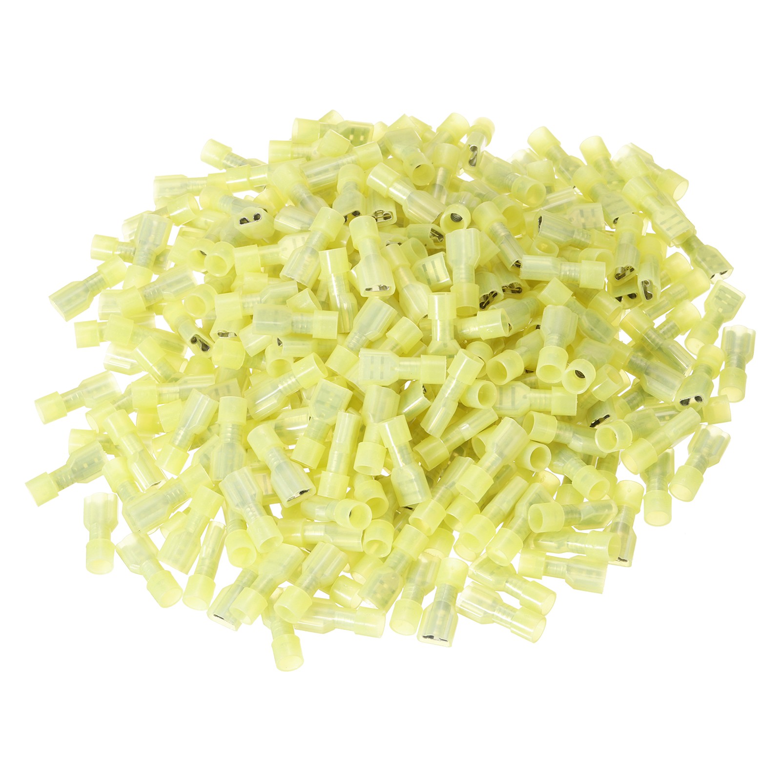 500PCS Female Spade Connector 12-10 AWG Nylon Quick Disconnect,Yellow
