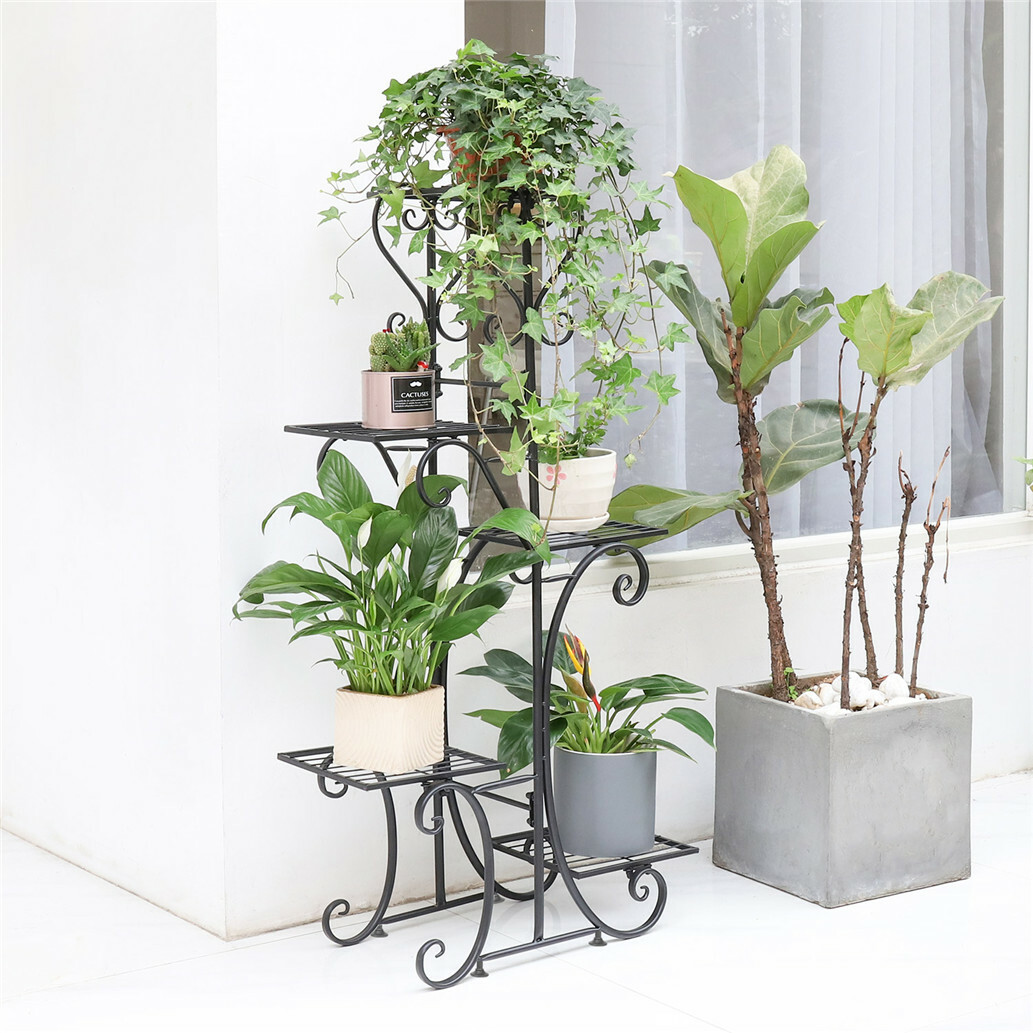 Morden 5-Tier Plant Rack Pot Stand Filter Shelf 42inch Rack Office Decoration