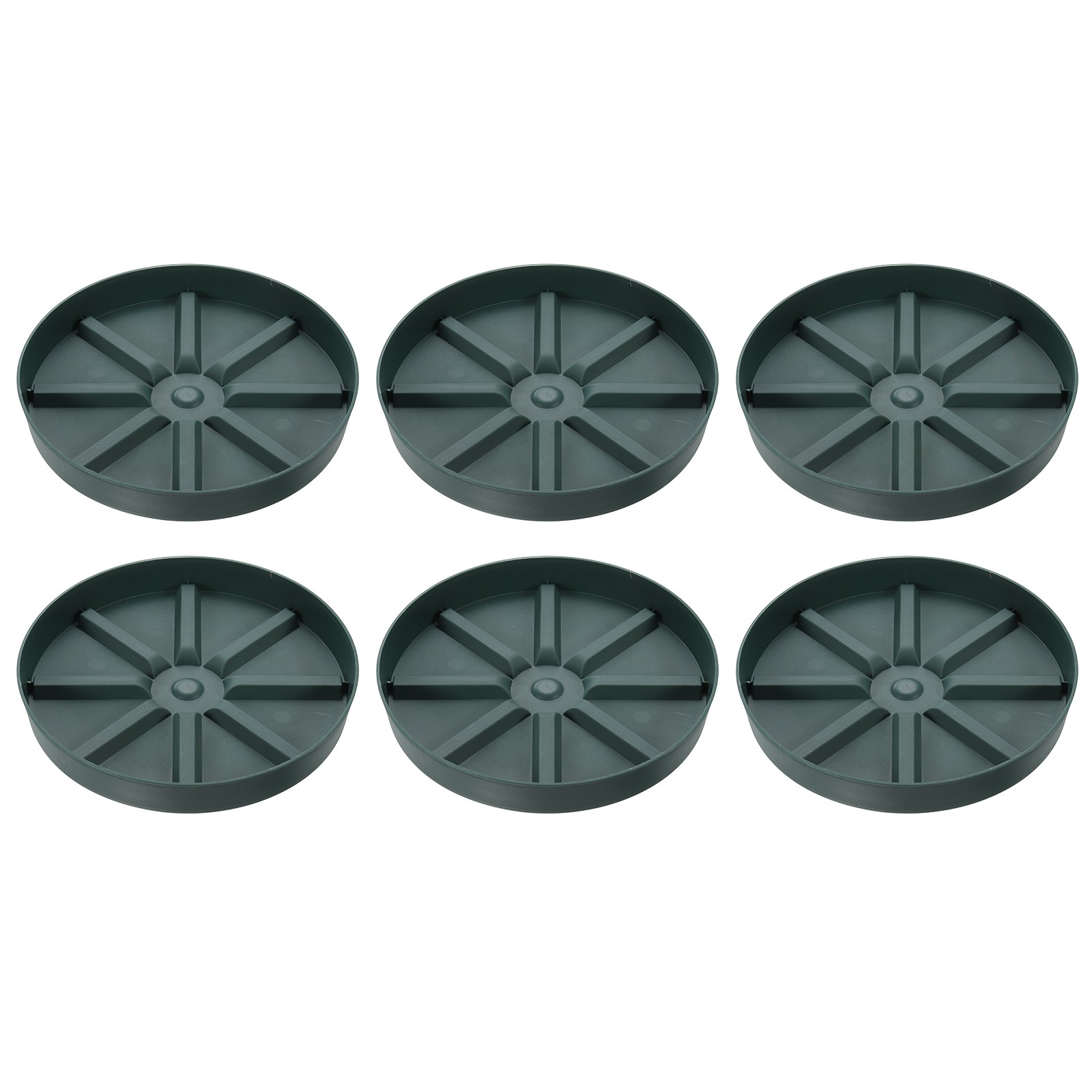 6pcs Plant Pot Saucers 9 Inch Plastic Round Plant Pot for Home Garden, Green