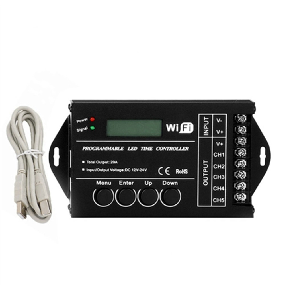 DC 12V 24V WiFi RGB Time Programmable LED Controller TC421 5 Channels 20A6684