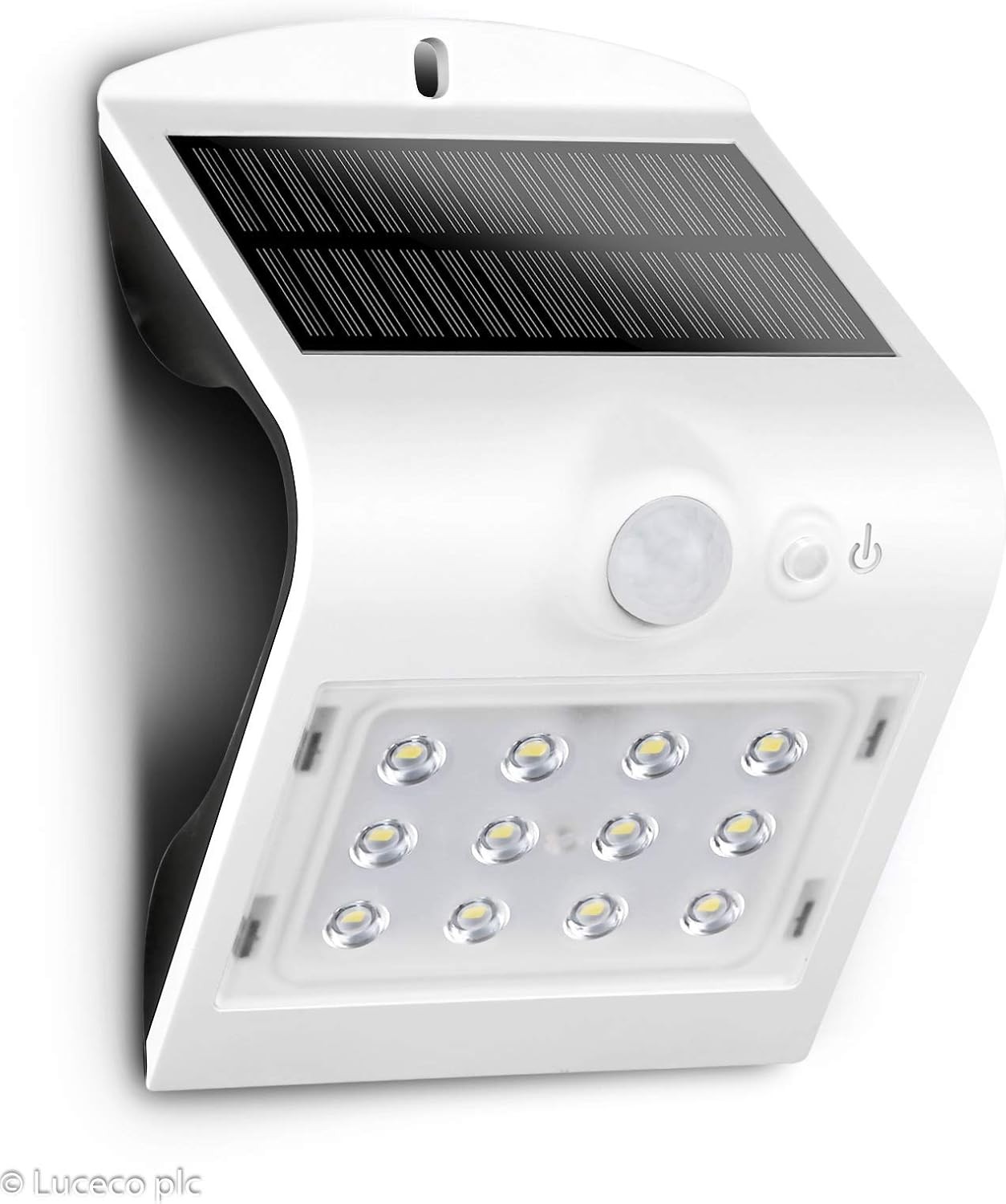 Luceco Solar Guardian Pir Wall Light White Ip65 1.5W 220Lm 4000K