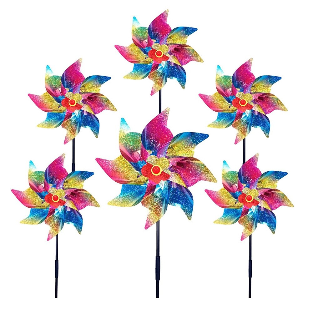 6X(6Pcs Sparkly Wind Spinners for Yard and Garden, Lawn Yard Decorations 2856