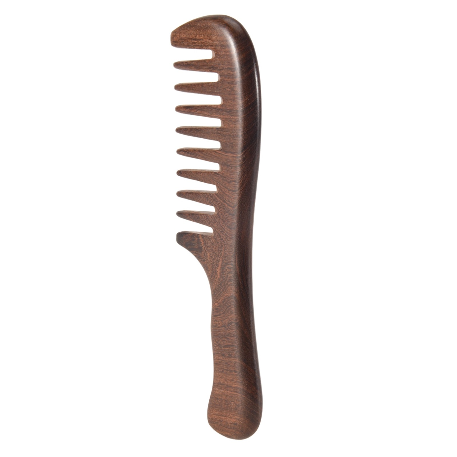 5X(Sandalwood Wide Tooth Comb Curly Hair Portable Coarse Tooth Wooden Comb6458