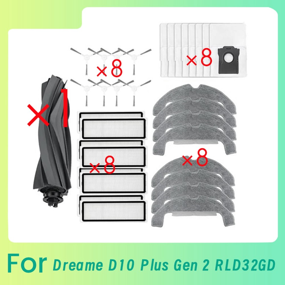 33 Pcs Main Side Brush Mop for D10 Plus Gen 2 RLD32GD Sweeping Robot7461