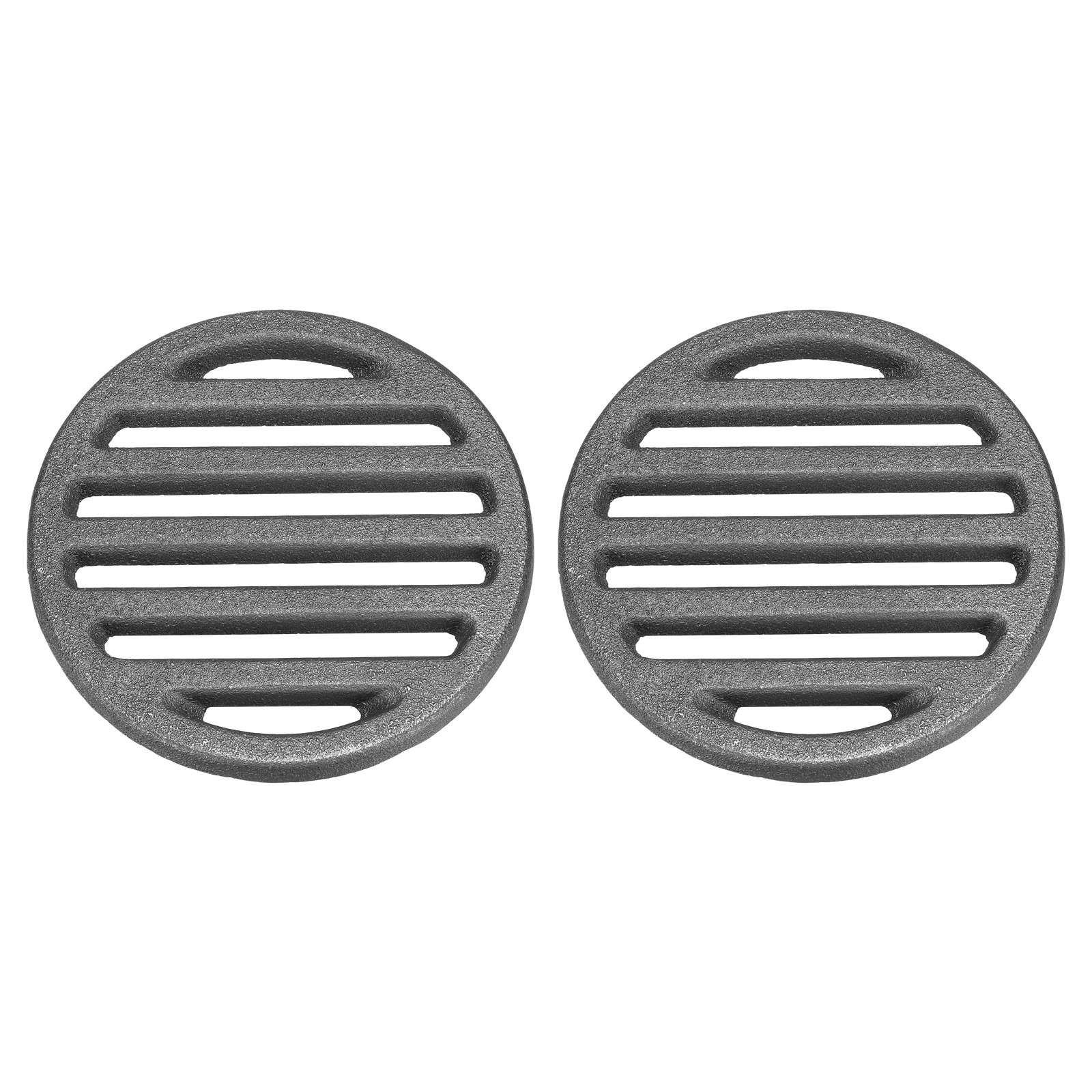 2 Pcs Cast Iron Bottom Fire Grate 3.9" OD Round BBQ High Heat Charcoal Plate