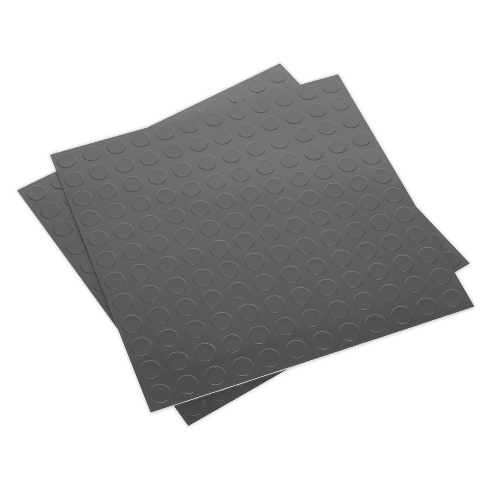 1x Pack Of 16 Sealey Silver Coin Vinyl Floor Tile With Peel & Stick Backing