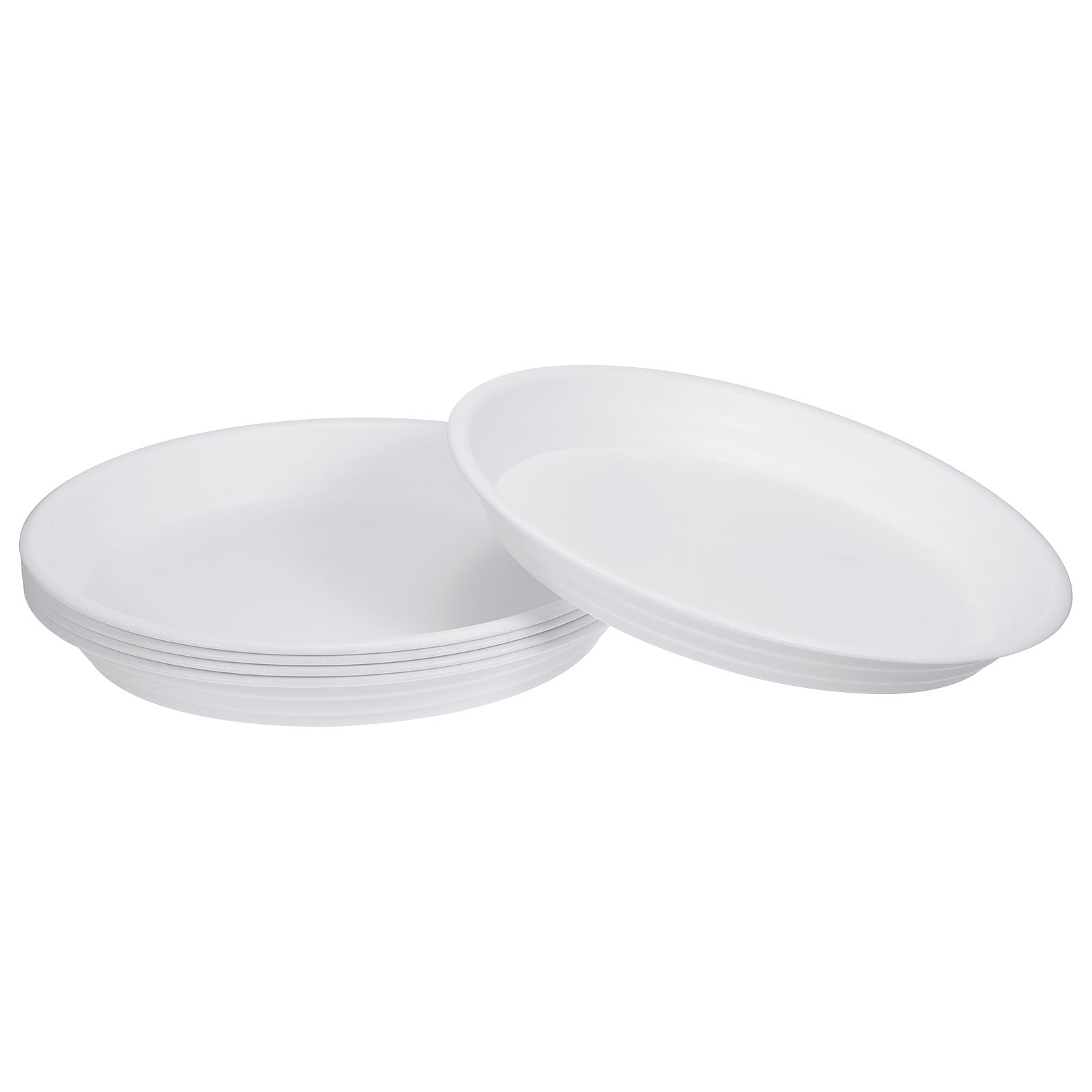 Plant Saucers 13 Inch, 6 Pack Round Plastic Flower Pot Plant Tray, White