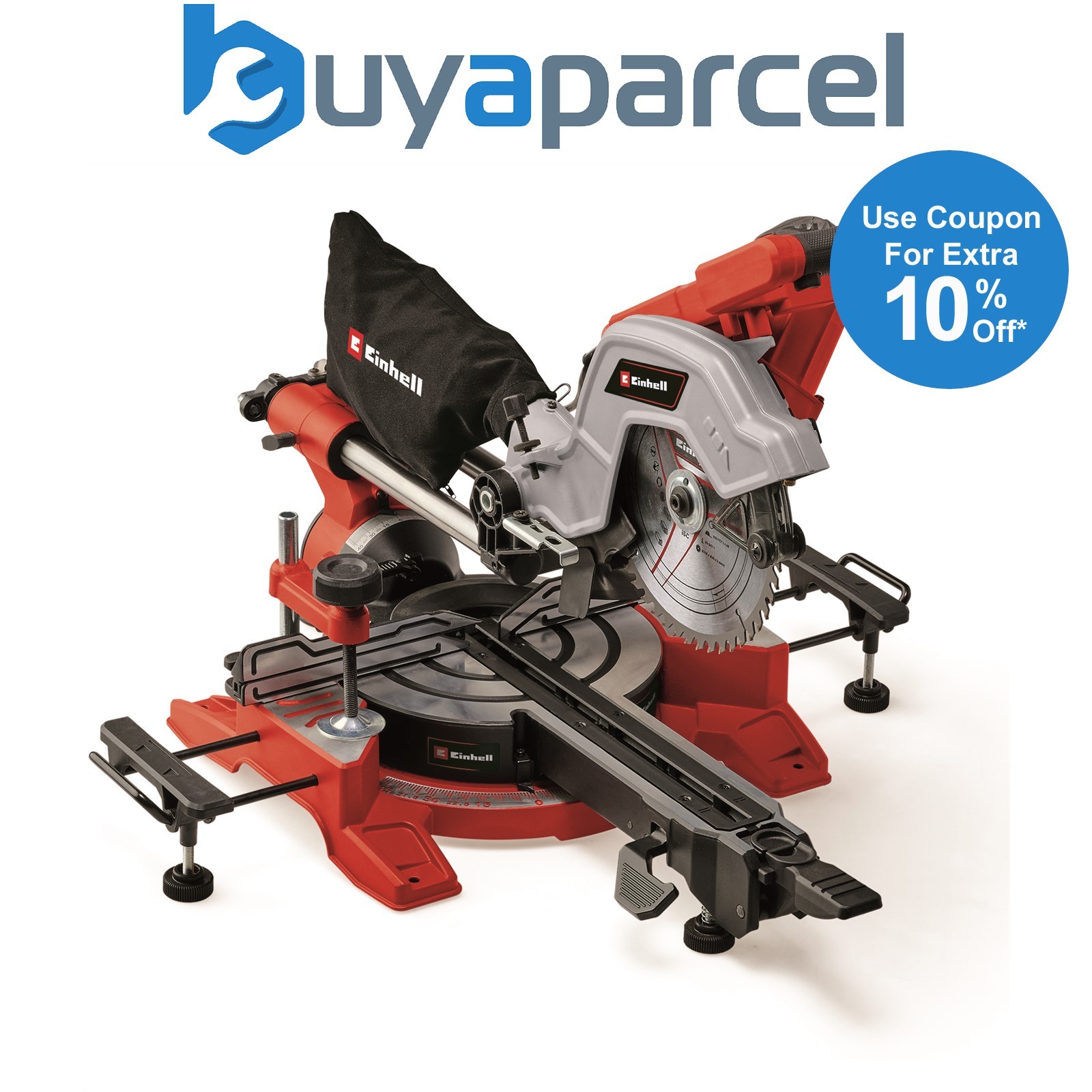 Einhell Sliding Mitre Saw 216mm Double Bevel TE-SM 8 L Dual Sided 240v + Laser