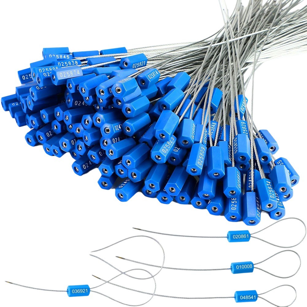 100 Pcs Steel Security Cable Seals 11.8 Inch Numbered Tamper Shipping Seal5364