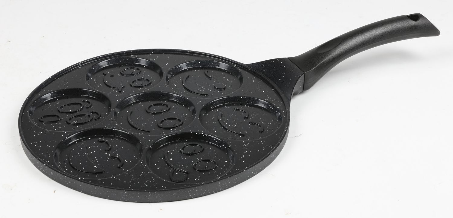 Pancake Pan 26.5cm Smiley Motifs Pancakes Fried Eggs Crepes
