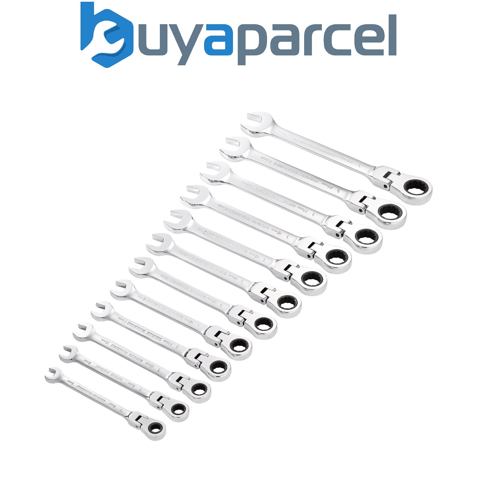 Draper 27733 Draper HI-TORQ Metric Flexible Head Ratchet Combination Spanner Set