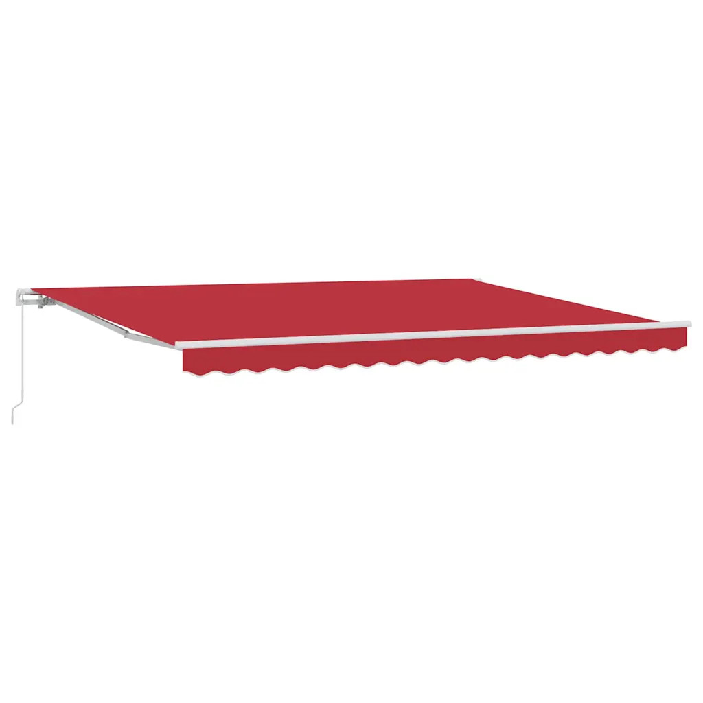 vidaXL Awning Retractable Manual Red 450 x 350 x 165 cm Polyester, Adjustable Aw