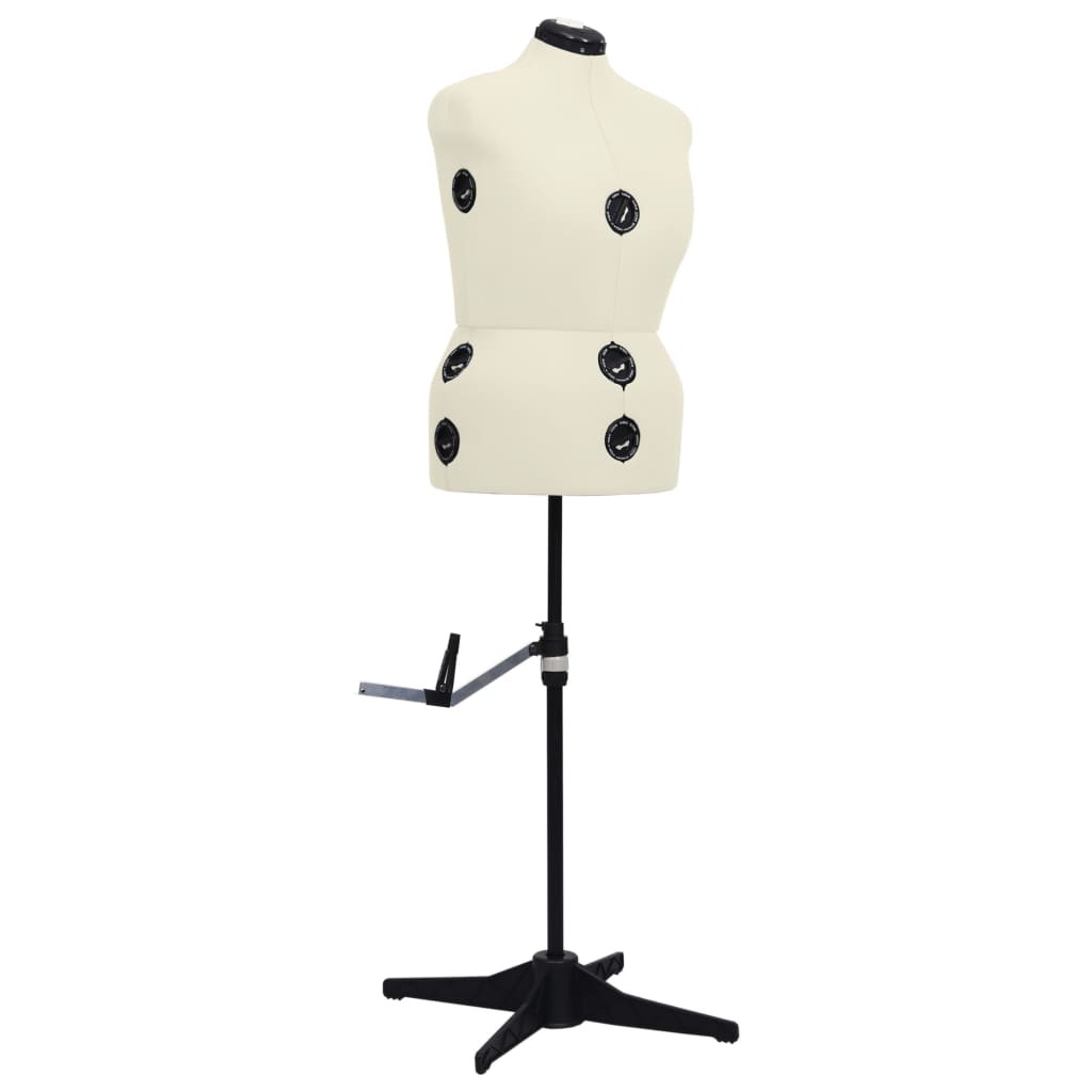 Adjustable Dress Form Female Cream L Size 44-50 Dressmaking Mannequin vidaXL