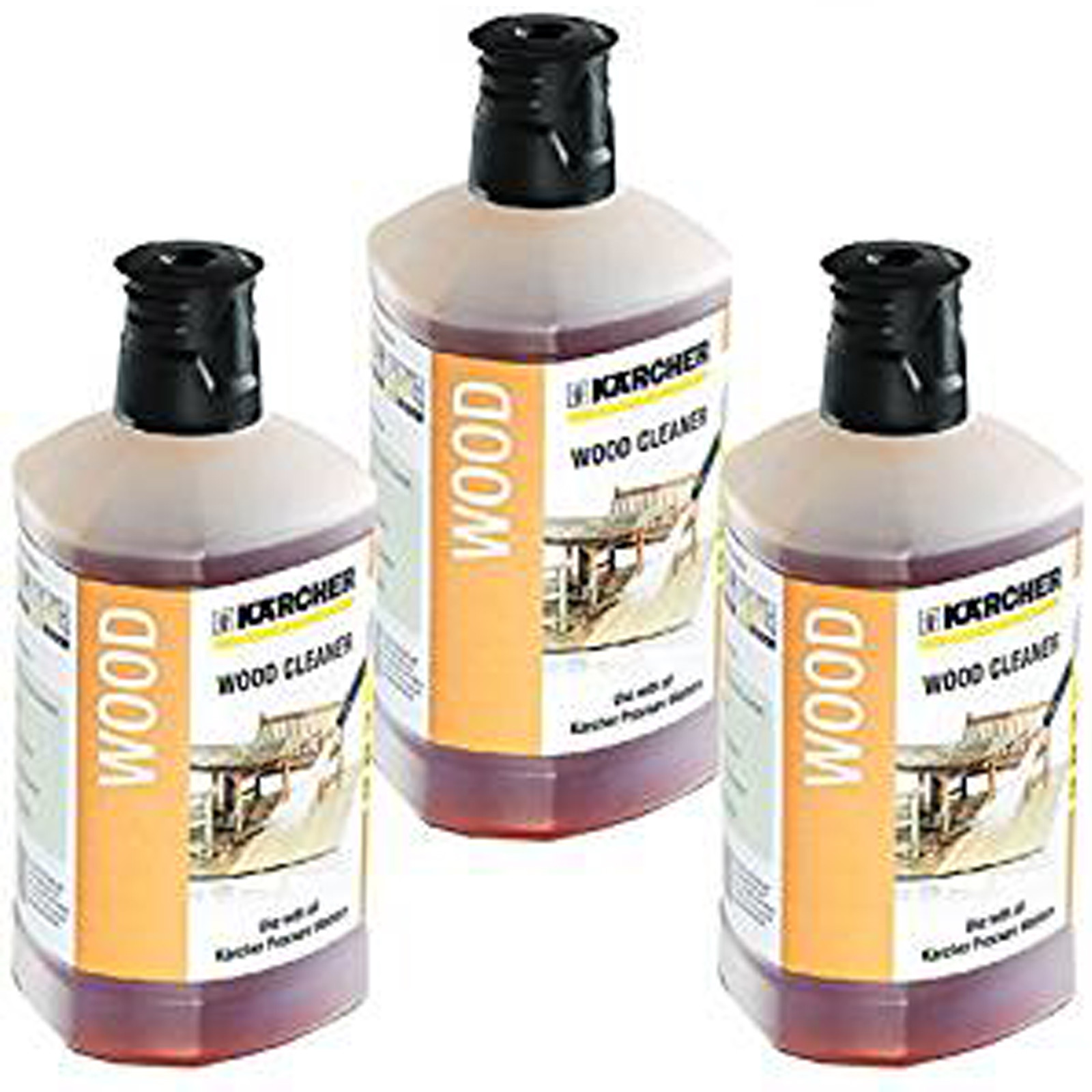 KARCHER 1L Wood Decking Cleaner 3in1 Pressure Washer Detergent K2 K4 K7 x 3