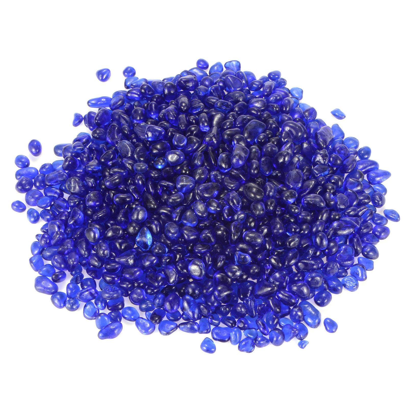 High Luster Round Fire Glass Beads for Vases 8-13mm, 1.98-Pound [Dark Blue]