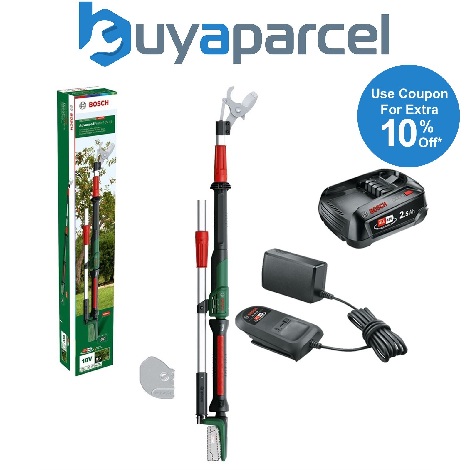 Bosch 06008C5002 18v Advanced Tree Pruner Cutter 18V-45 + 2.5AH Battery kit