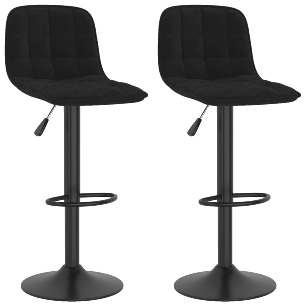 Bar Stools Kitchen Chair Counter Stool Pub 2 pcs Black Velvet vidaXL