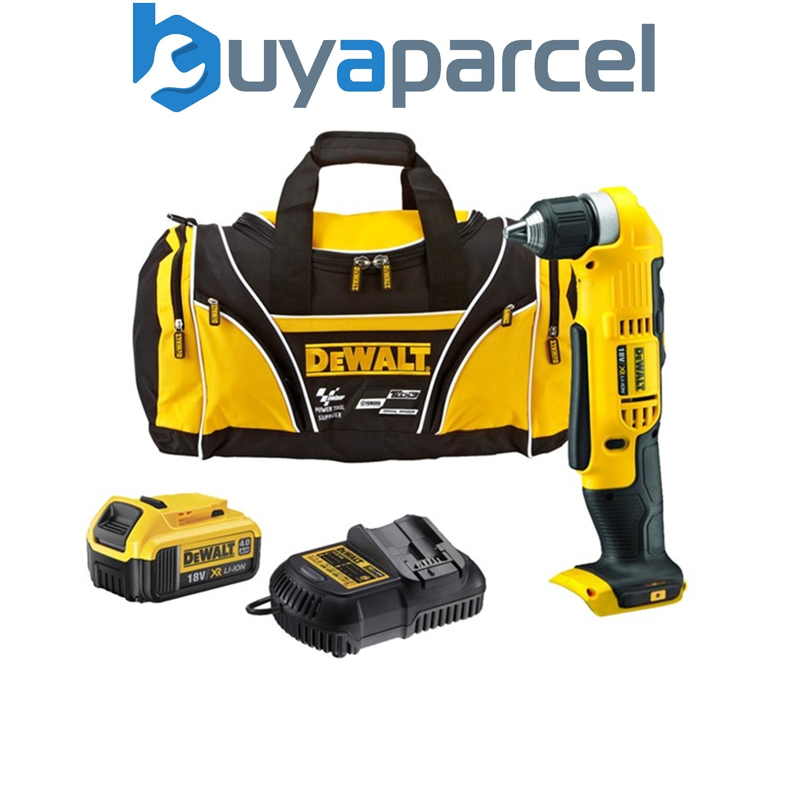 Dewalt 18v DCD740M1 Right Angle Drill XR 2 Speed + 1 x 4.0ah Batt, Charger, Bag