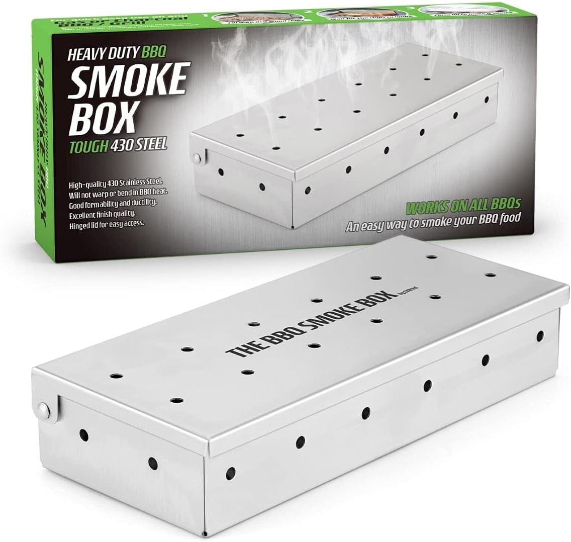 BBQ Wood Chip Smoke Box By CKB LTD Heavy Duty Stainless Steel Barbecue Smoker M