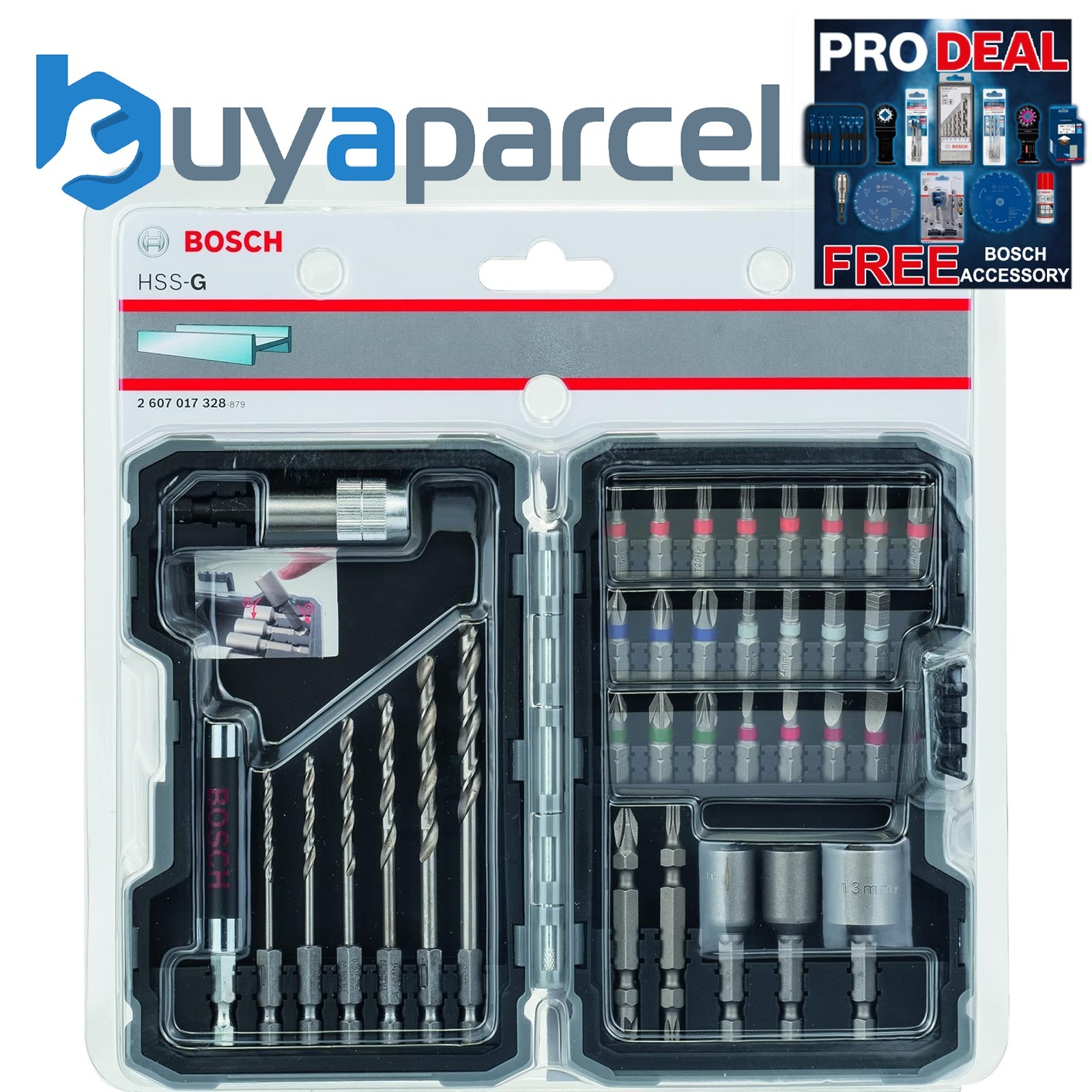 Bosch Pro 2607017328 35 Piece HSS-G Drill Bit & Screwdriver Bit Set + Holder