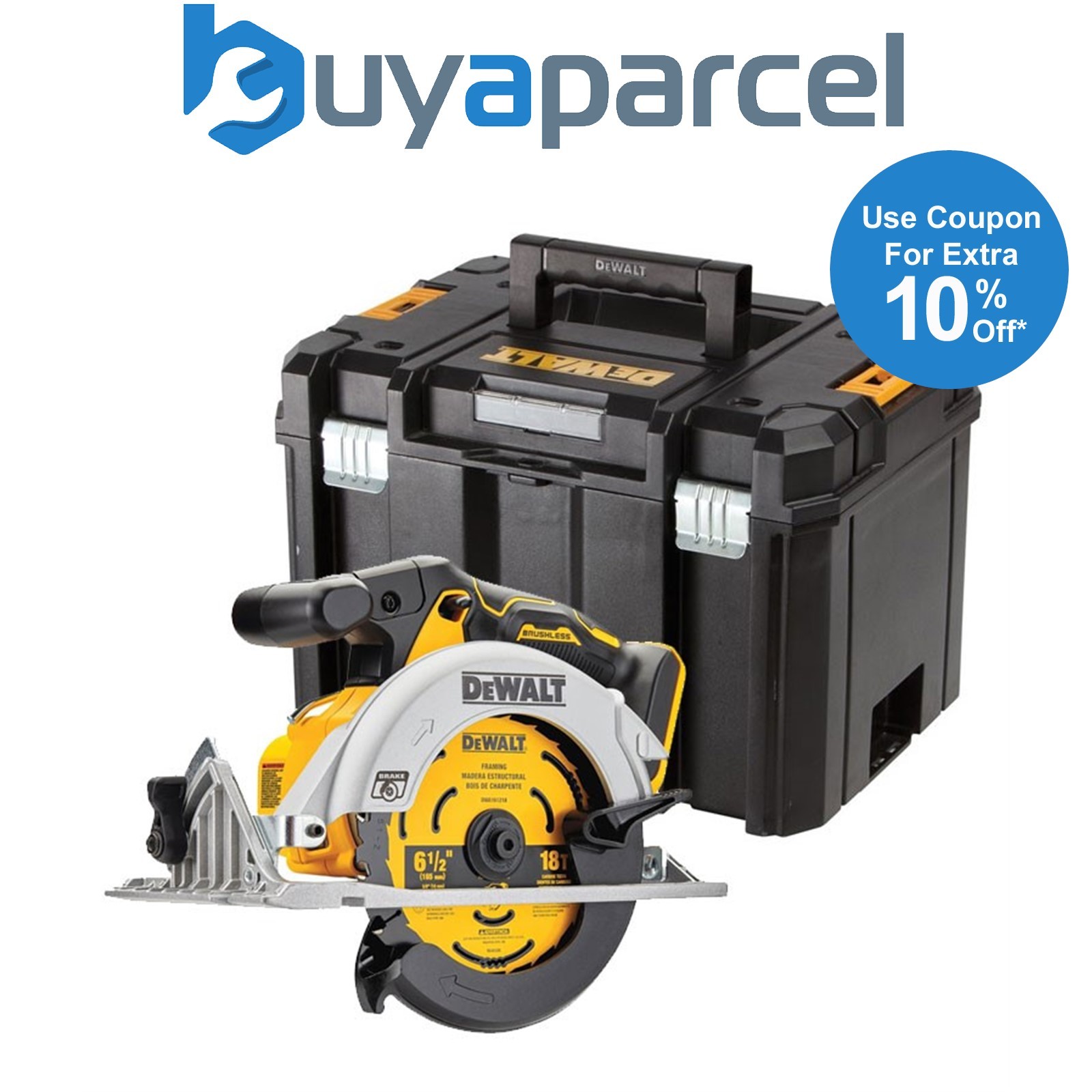 DeWalt 18v DCS565NT XR Brushless Compact 165mm Circular Saw DCS565N + Tstak Case