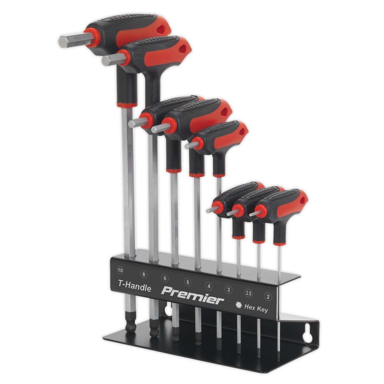 1x 8 Piece Sealey Ball-End Hex Key Metric T-Handles Set - AK7195