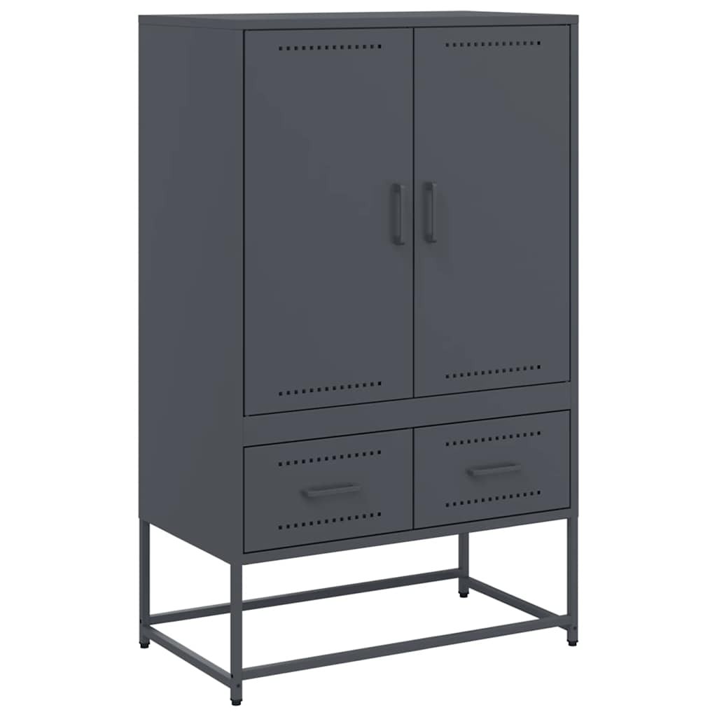 Highboard Sideboard Buffet Cabinet Storage Cupboard Anthracite Steel vidaXL
