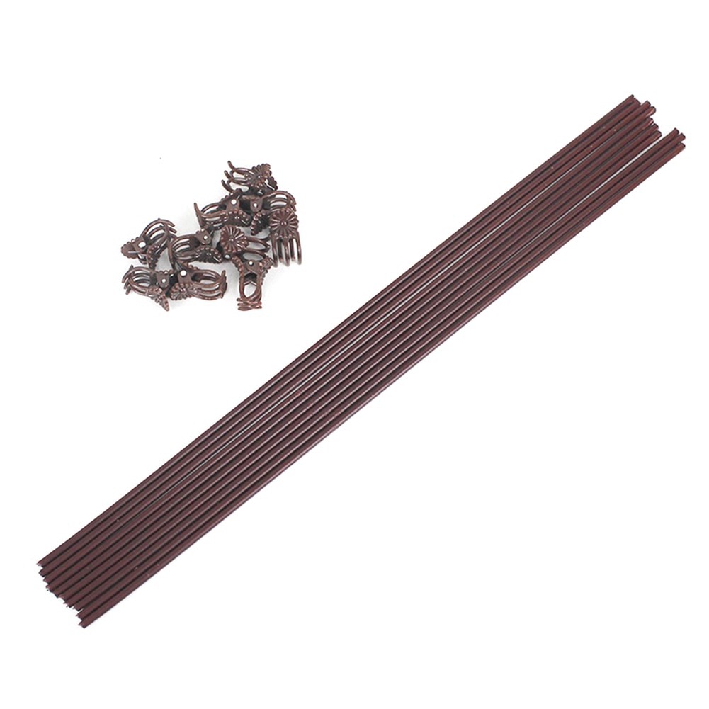 4X(10 Pcs Plant Supports for Indoor Plants with 10 Clips, 50cm Plant Sticks8949